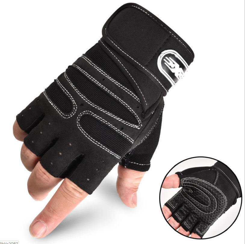 Half-Finger Cycling Gloves - Breathable Padded Bike Gloves with Wrist Support