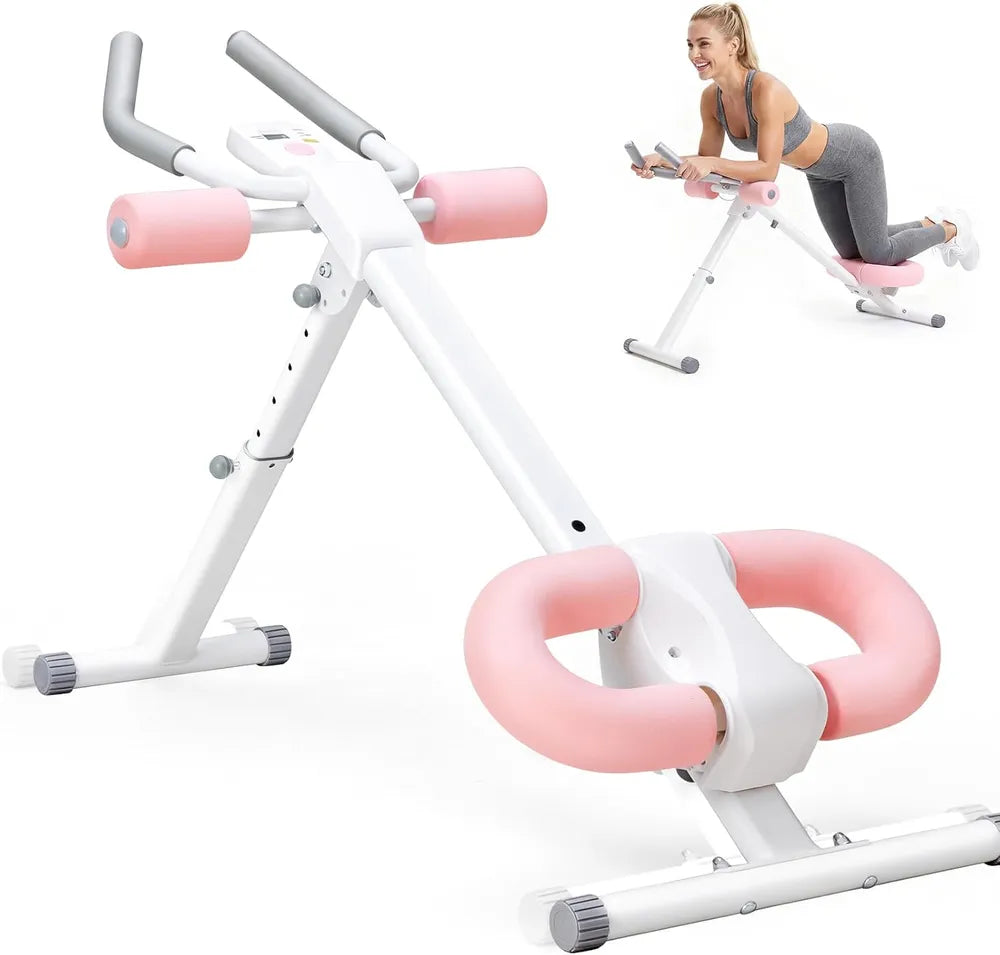 Adjustable Ab Machine - Foldable Core Trainer with LCD Display & 440 lb Capacity