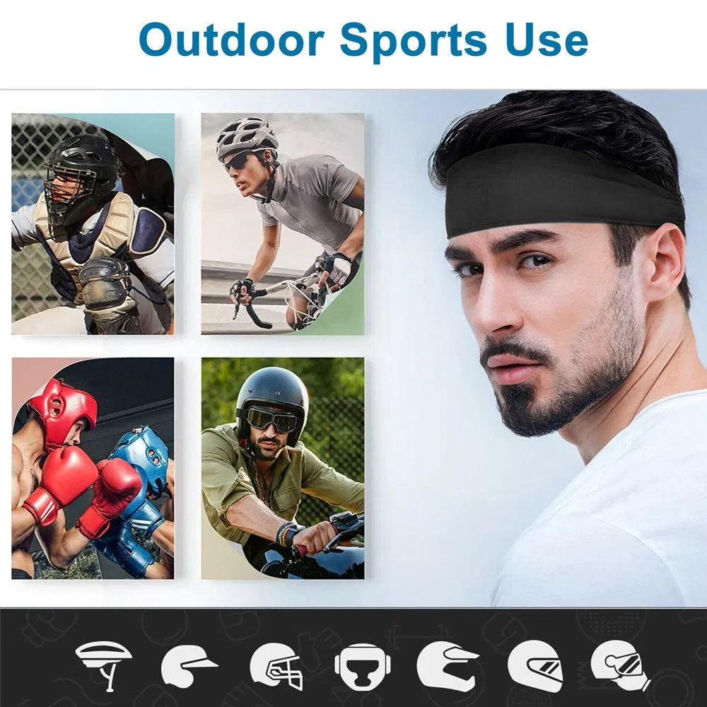 Sports Headbands 3-Pack - Non-Slip Sweat Wicking