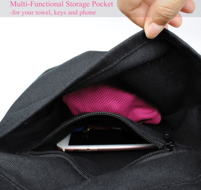 Canvas Yoga Mat Bag with Shoulder Strap - Multi-Pocket Storage