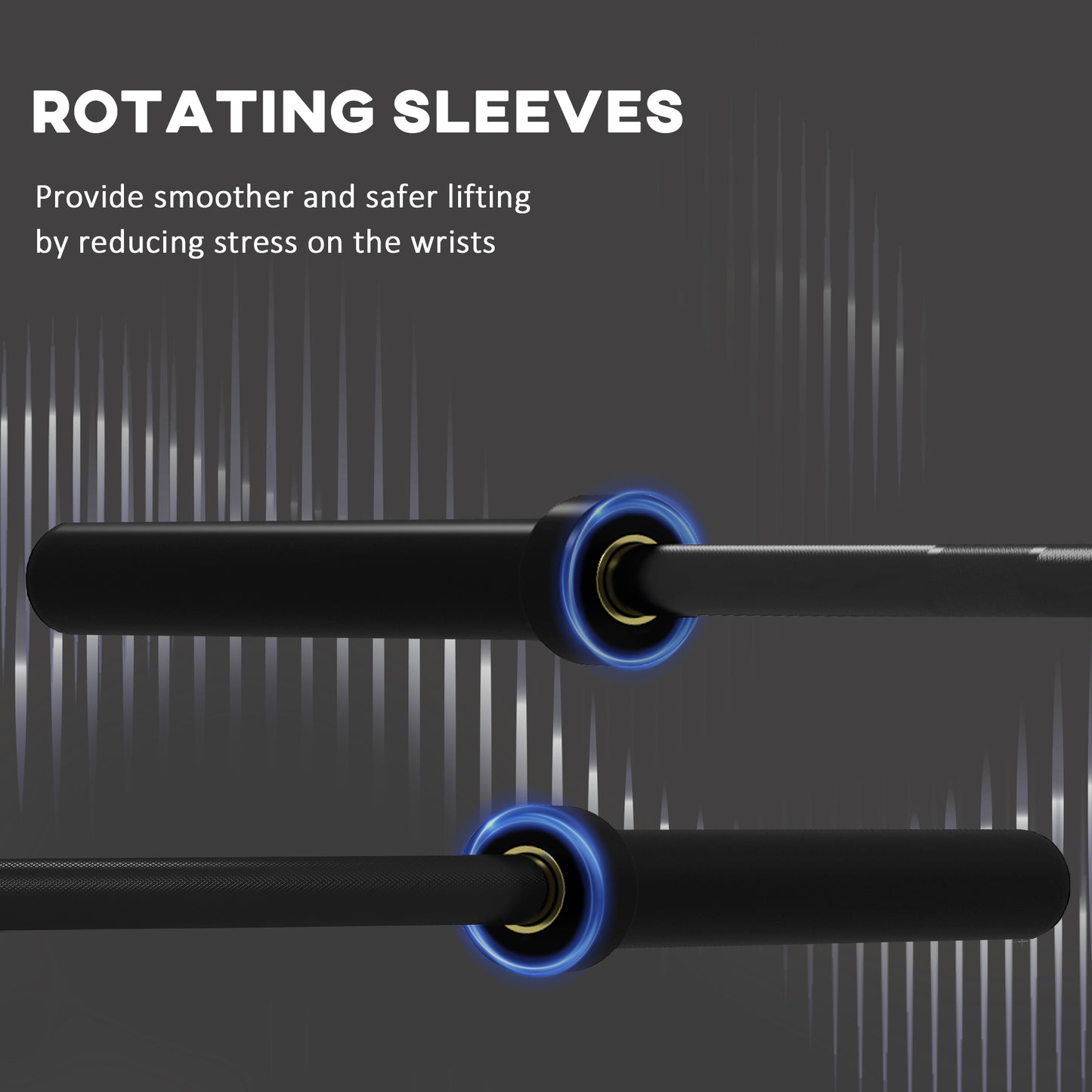 7.2ft Olympic Barbell - 1500 lb Capacity with Rotating Sleeves & Knurling Grip