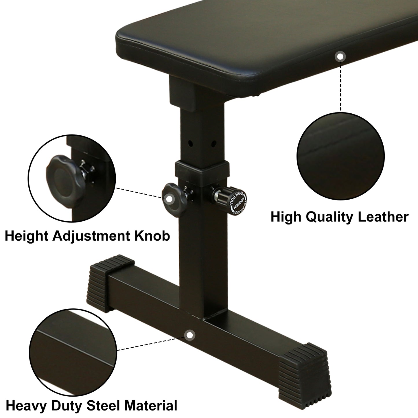 Flat Weight Bench - 440 LBS Capacity 5-Level Height Adjustment