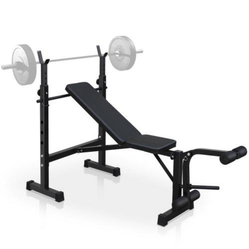 Olympic Weight Bench with Squat Rack - Full Body Home Gym Station