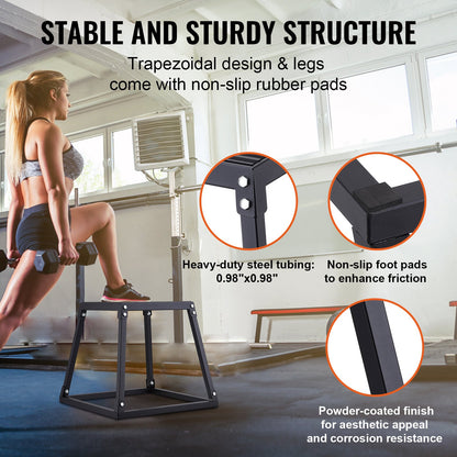 3-Piece Plyometric Jump Box Set - 12/18/24 Inch Plyo Boxes for Home Gym Training
