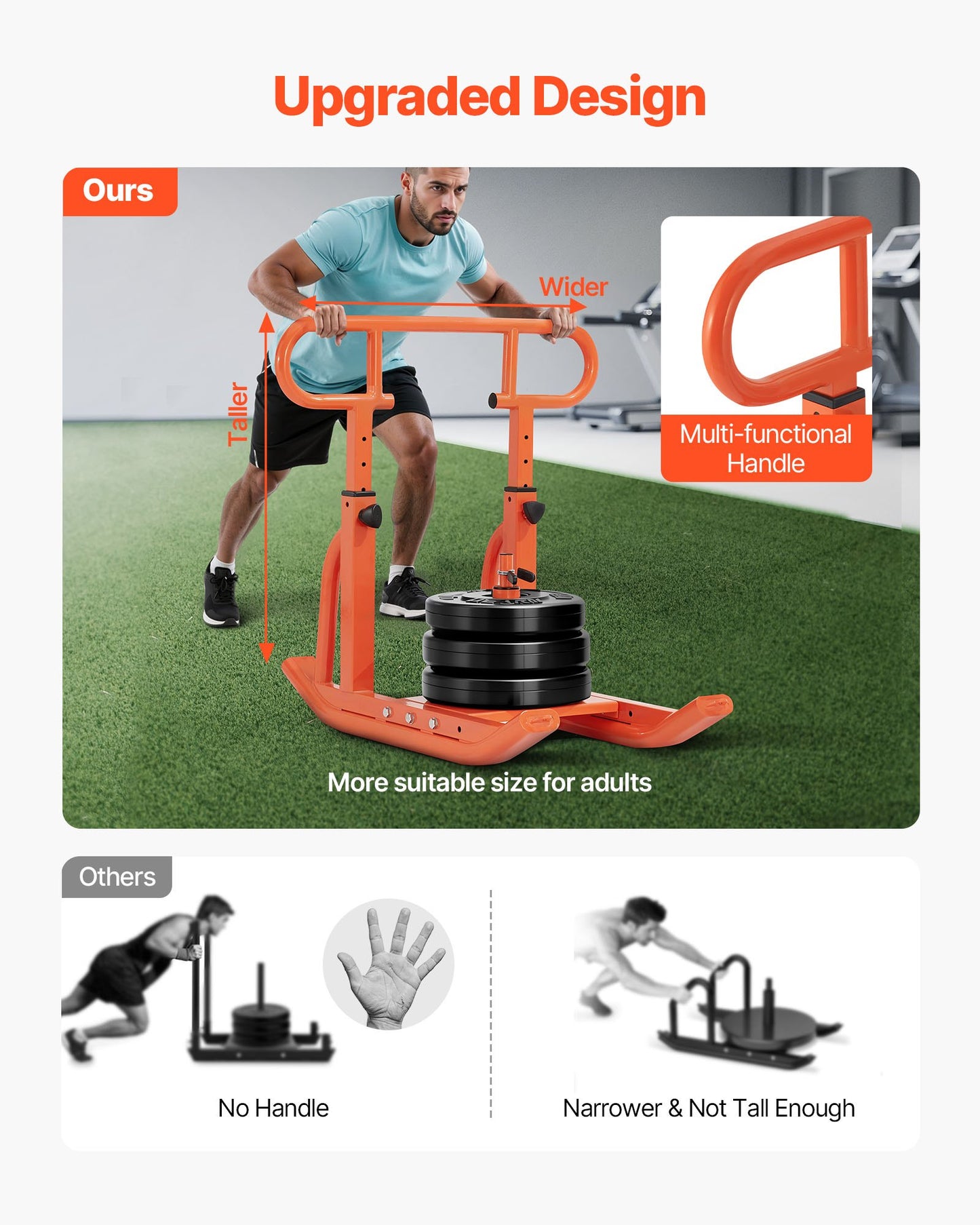 Professional Weight Sled - Steel Power Sled with Adjustable Handle & Harness