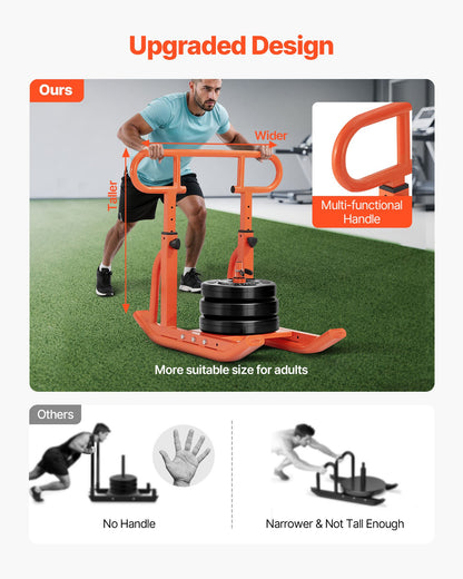 Professional Weight Sled - Steel Power Sled with Adjustable Handle & Harness