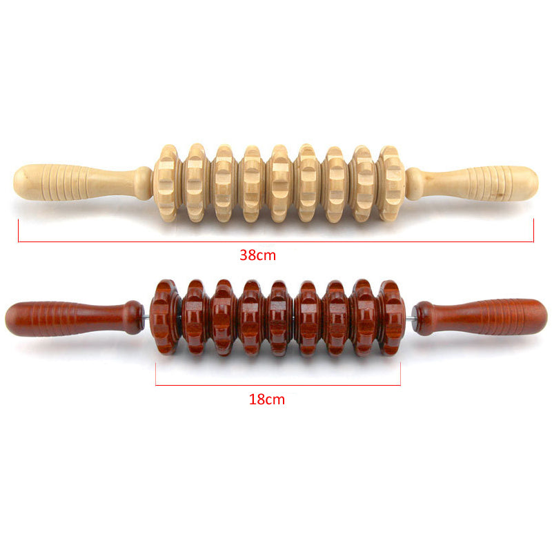 Wooden Massage Roller Stick — Trigger Point Relief for Back, Neck & Legs
