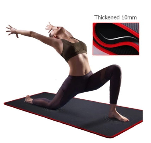 10mm Extra Thick NBR Yoga Mat with Carrying Strap & Backpack - 183cm x 61cm