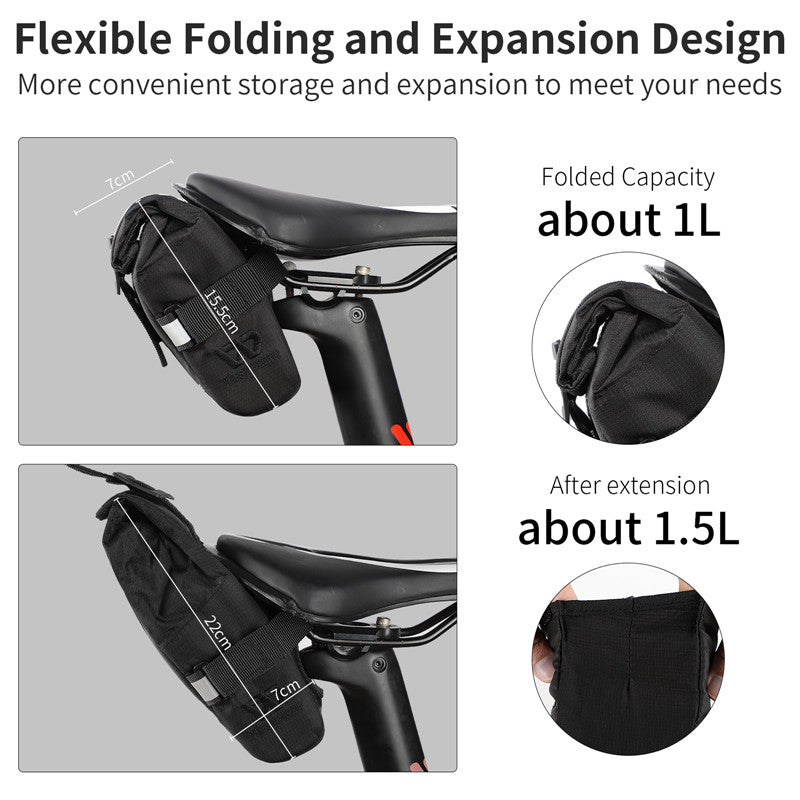 Bicycle Rear Seat Tail Bag - Folding Waterproof Cycling Pouch