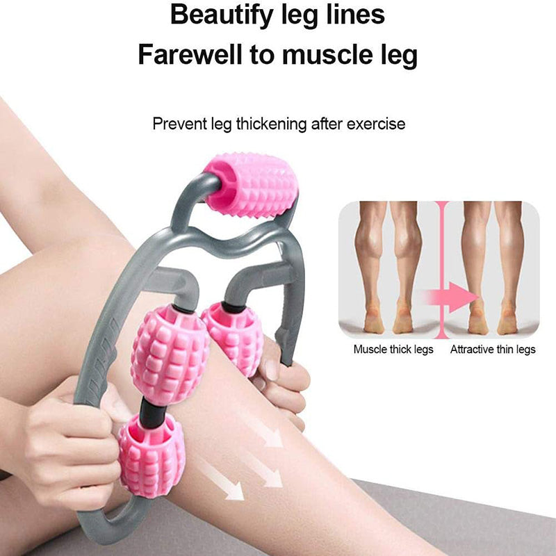 U-Shape Muscle Roller - 4-Wheel Trigger Point Massager