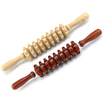 Wooden Massage Roller Stick — Trigger Point Relief for Back, Neck & Legs