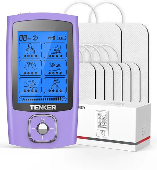 TENS EMS Unit - 24 Modes Rechargeable Muscle Stimulator for Pain Relief & Recovery