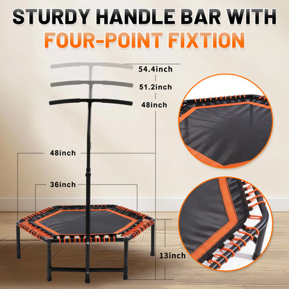 48" Bungee Rebounder Trampoline with Adjustable Handlebar