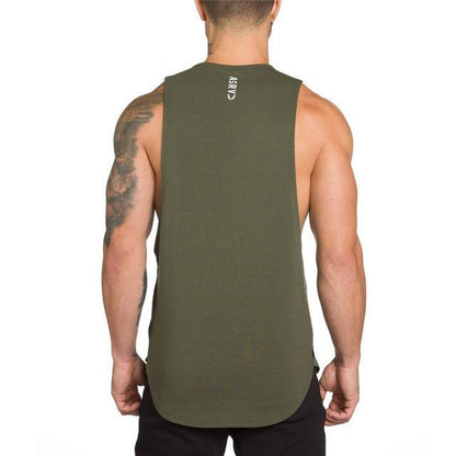 Camiseta de tirantes larga para hombre, para entrenamiento muscular, culturismo, gimnasio, entrenamiento atlético, camisetas deportivas 