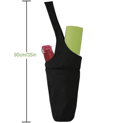 Canvas Yoga Mat Bag with Shoulder Strap - Multi-Pocket Storage