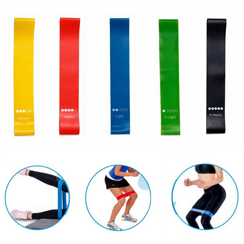 Bandas elásticas de resistencia para yoga, equipo de fitness para interiores y exteriores, de 0,35 mm a 1,1 mm, para entrenamiento deportivo de pilates