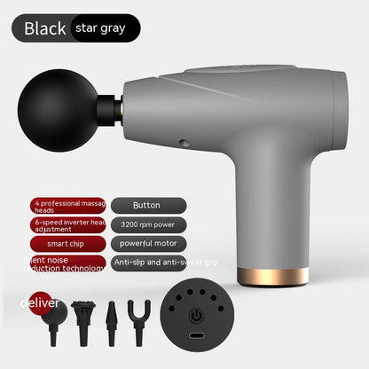 Mini Massage Gun — 6-Speed Percussion Massager with 4 Attachment Heads & USB-C Charging