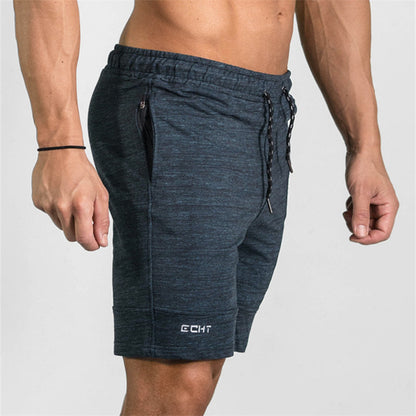 Summer Men's Gyms Shorts Bodybuilding Clothing Men Fitness Zipper Pathwork Workout Cotton Shorts