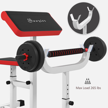 Preacher Curl Bench - Adjustable Bicep & Arm Isolation Station, 265 lb Capacity