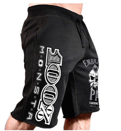 Pantalones cortos de algodón estampados para entrenamiento, correr y deportes de ocio para hombre