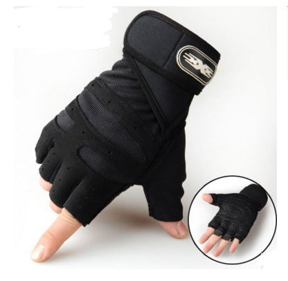 Half-Finger Cycling Gloves - Breathable Padded Bike Gloves with Wrist Support