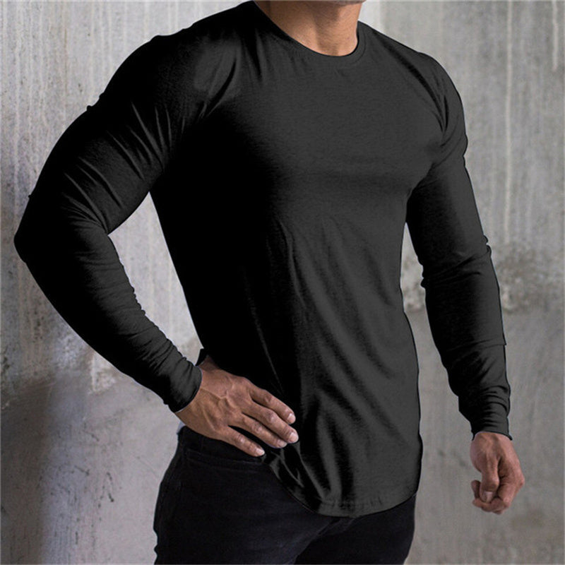 Nueva camiseta deportiva de manga larga para hombre, camiseta de gimnasio de secado rápido, camiseta de entrenamiento físico para gimnasio, camiseta para correr, camiseta de entrenamiento para hombre, camisetas de culturismo