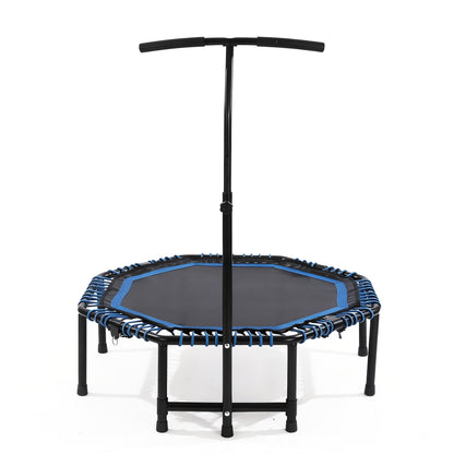 48" Foldable Bungee Rebounder Trampoline with Adjustable Handlebar — 450 LB Capacity