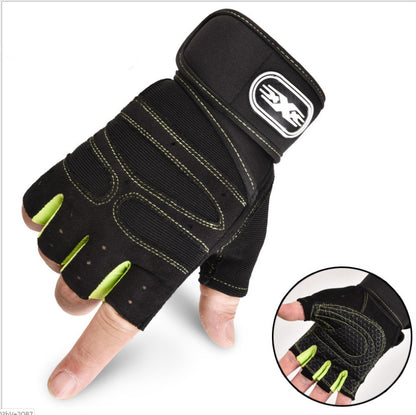 Half-Finger Cycling Gloves - Breathable Padded Bike Gloves with Wrist Support