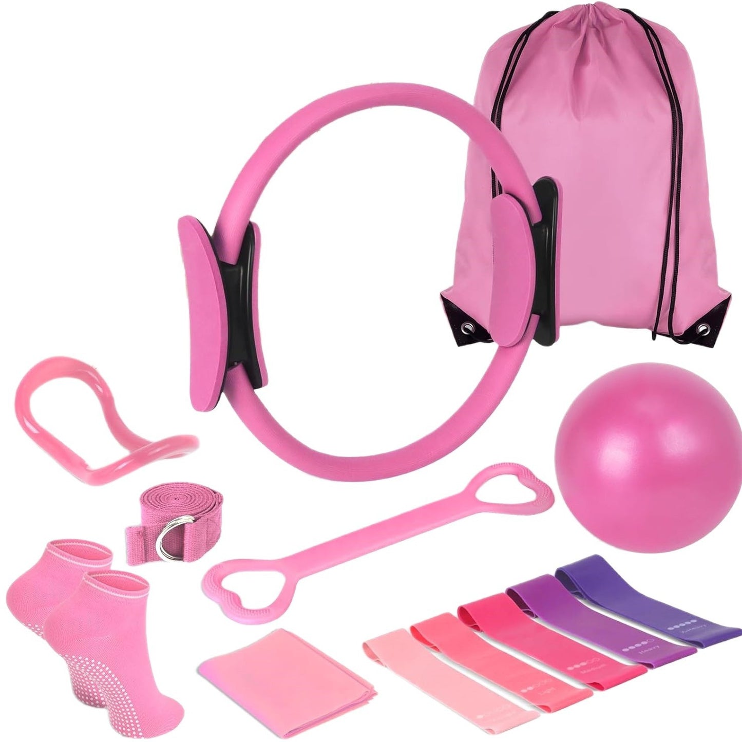 Pilates Roller 13-Piece Fitness Set - Yoga & Core Training Kit