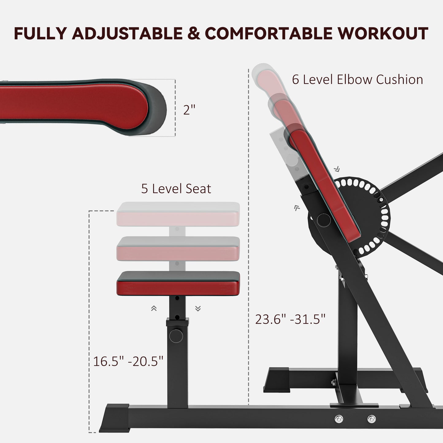 2-in-1 Preacher Curl & Tricep Extension Bench | Adjustable Home Gym Strength Machine
