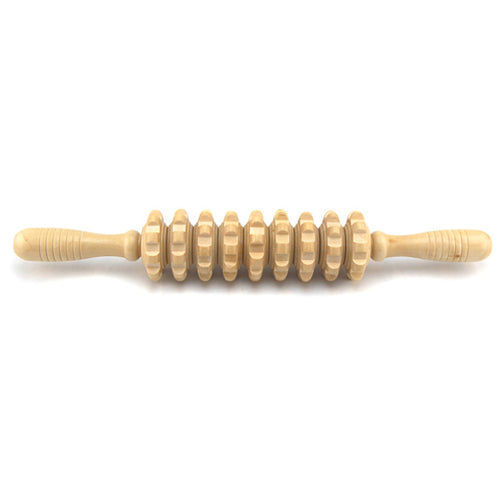 Wooden Massage Roller Stick — Trigger Point Relief for Back, Neck & Legs
