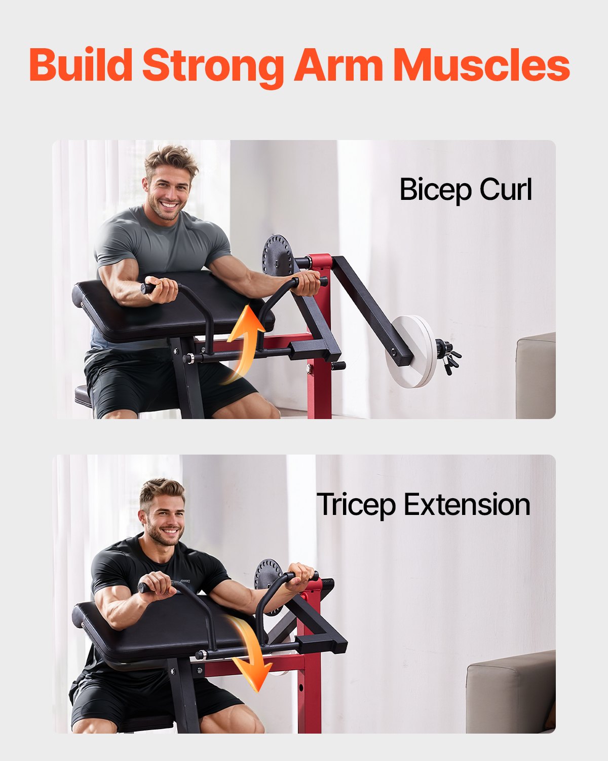 2-in-1 Preacher Curl & Tricep Machine — Pro | 1" & 2" Plates | Commercial Grade