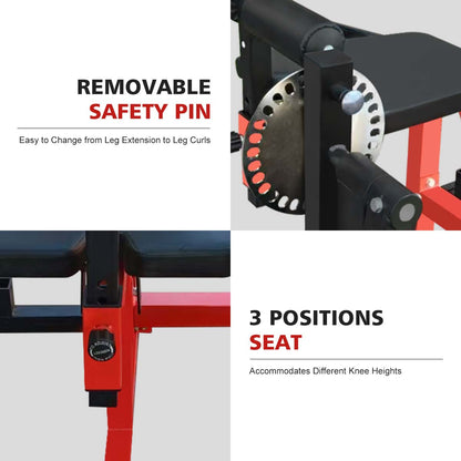 3-in-1 Leg Extension & Curl Machine - Adjustable Home Gym Leg Trainer