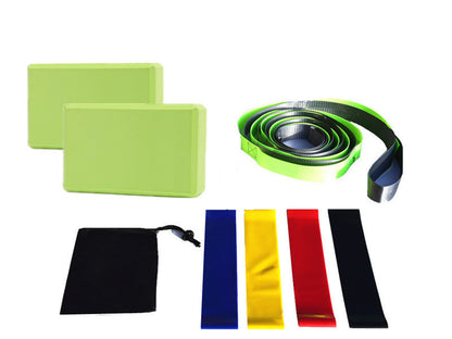 Yoga Starter Kit - 8-Piece Set with Blocks & Resistance Bands