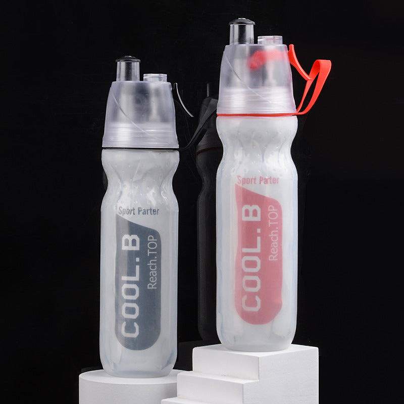 Insulated Misting Spray Water Bottle - 500ml Cooling Sports Bottle