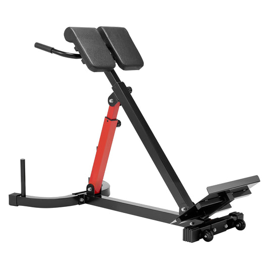 Adjustable Roman Chair Hyperextension Bench - 350 lb Capacity Back Extension Machine