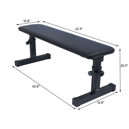 Flat Weight Bench - 440 LBS Capacity Height Adjustable