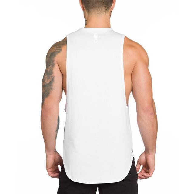 Camiseta de tirantes larga para hombre, para entrenamiento muscular, culturismo, gimnasio, entrenamiento atlético, camisetas deportivas 