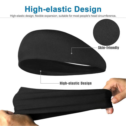 Sports Headbands 3-Pack - Non-Slip Sweat Wicking