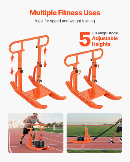 Professional Weight Sled - Steel Power Sled with Adjustable Handle & Harness