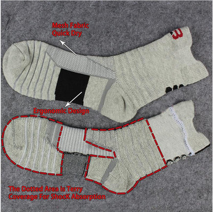Athletic Running Socks - Cushioned Performance Socks with Anti-Slip Grip