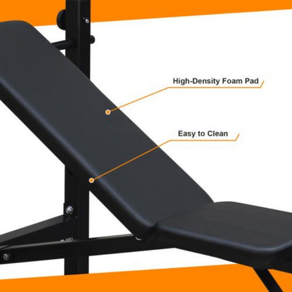Olympic Weight Bench with Squat Rack - Full Body Home Gym Station