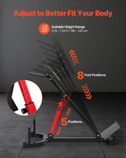 Adjustable Roman Chair Hyperextension Bench - 350 lb Capacity Back Extension Machine