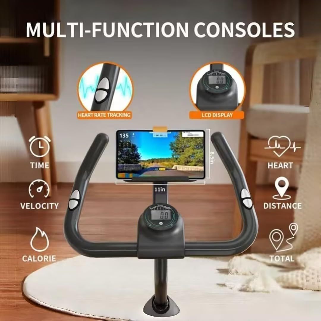 Indoor Spin Bike - Stationary Cycling Bike with Heart Rate Monitor