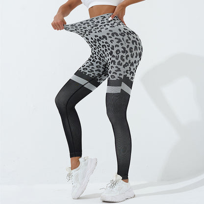 Pantalones de fitness con estampado de leopardo para mujer, leggings de cintura alta sin costuras para levantar los glúteos, pantalones elásticos para correr, entrenamiento deportivo, pantalones de yoga, ropa de gimnasio