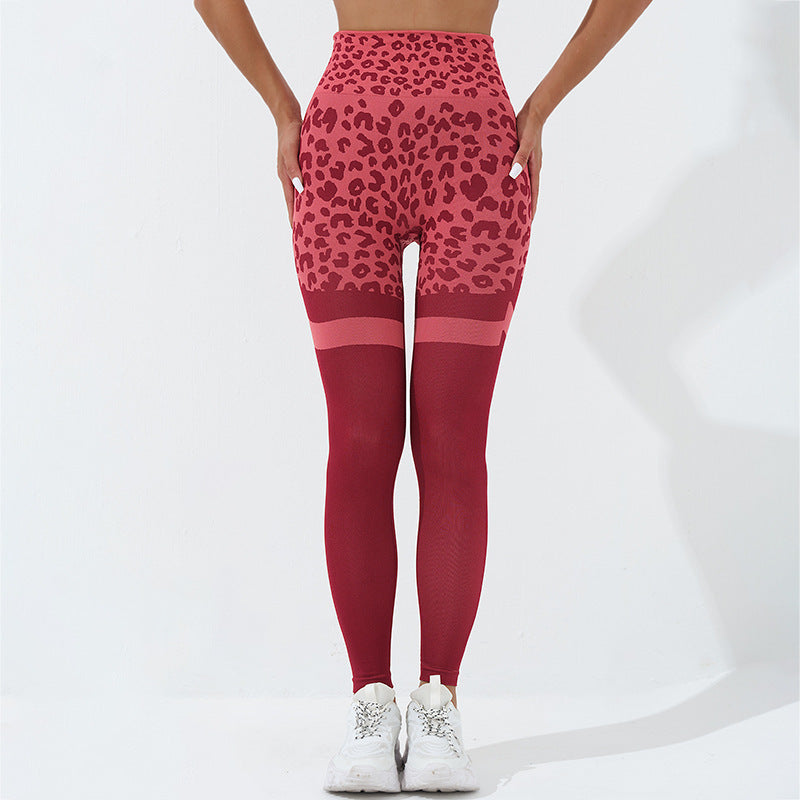 Pantalones de fitness con estampado de leopardo para mujer, leggings de cintura alta sin costuras para levantar los glúteos, pantalones elásticos para correr, entrenamiento deportivo, pantalones de yoga, ropa de gimnasio