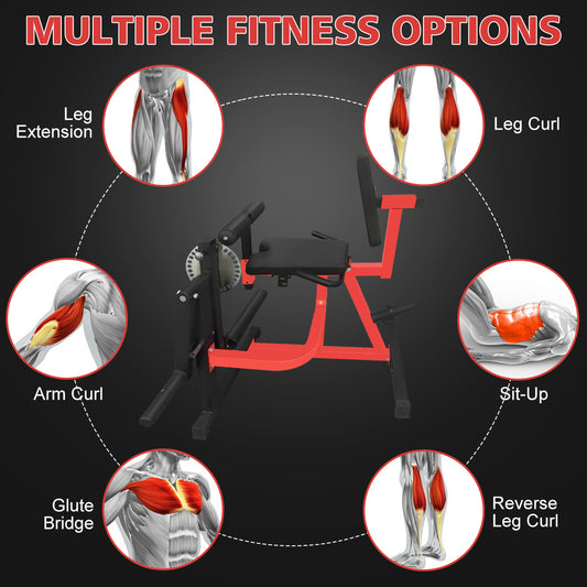 3-in-1 Leg Extension & Curl Machine - Adjustable Home Gym Leg Trainer