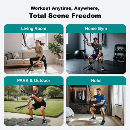 Cordless Battle Ropes - Portable Weighted Ropeless Training for HIIT & Cardio