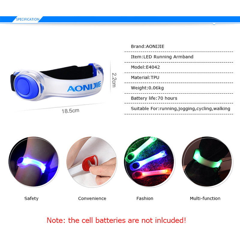 LED Safety Armband - Reflective Running Light for Night Visibility