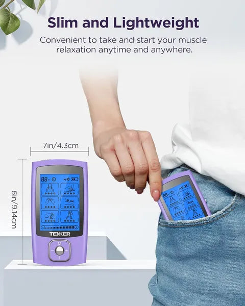 TENS EMS Unit - 24 Modes Rechargeable Muscle Stimulator for Pain Relief & Recovery